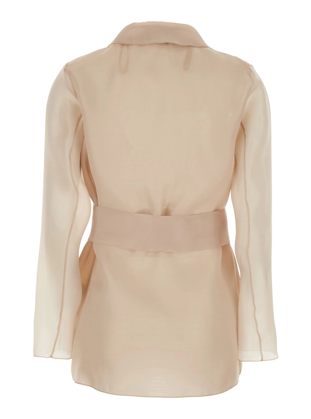 Leplain Giacca con revers classici e cintura con nodo in vita in Tessuto Tecnico Beige Donna, view 2