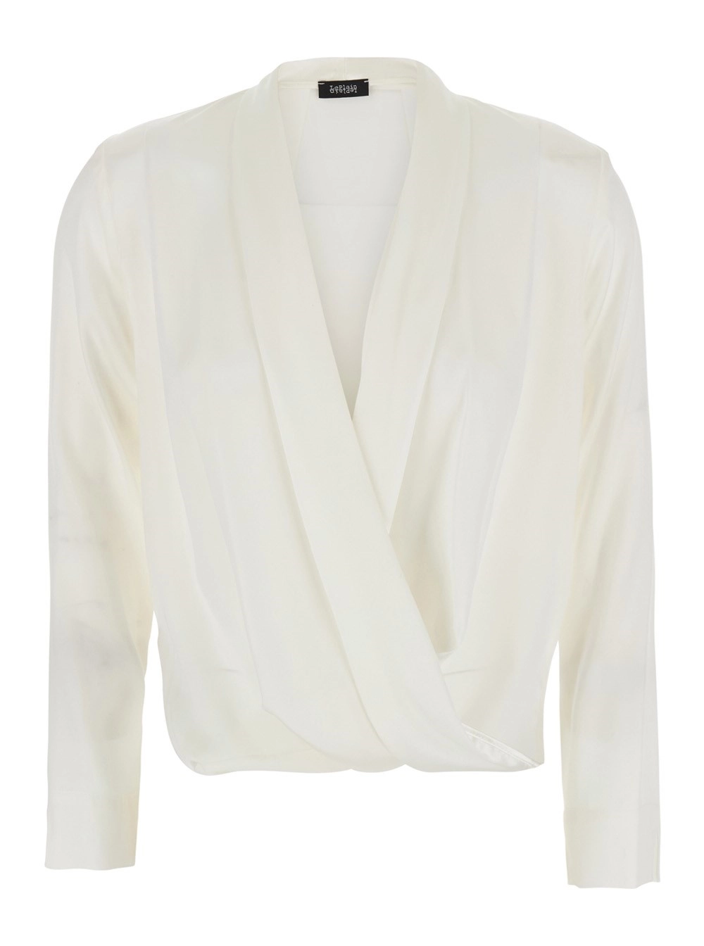 Leplain Blusa in georgette con maniche lunghe e colletto, in bianco per donna