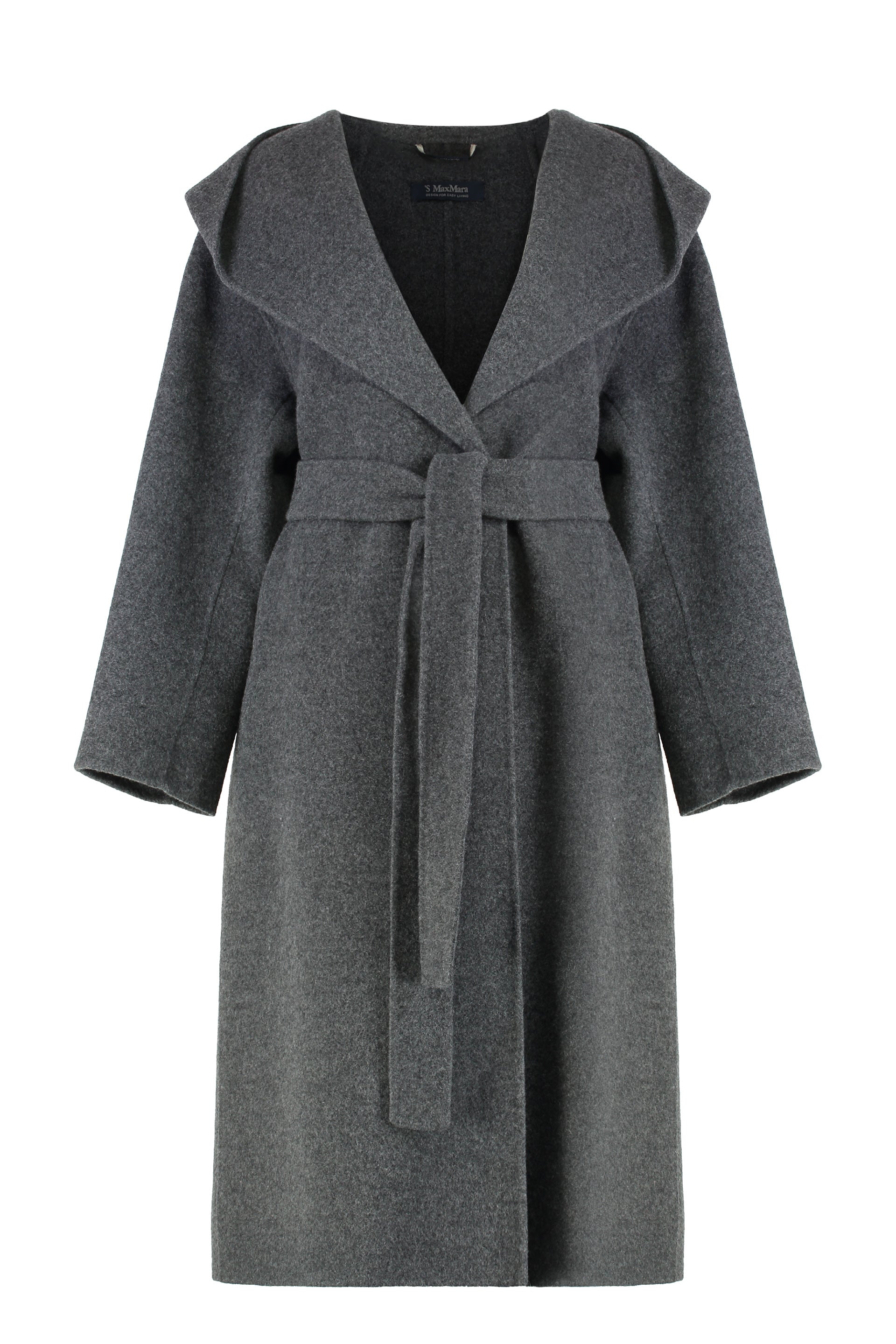 'S Max Mara Cappotto con cappuccio in lana e cachemire