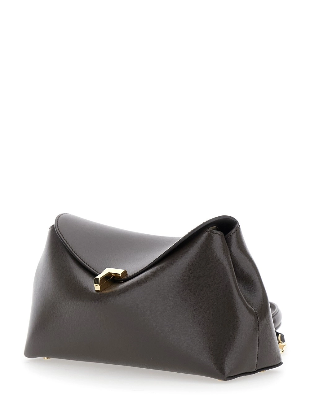 Toteme Borsa a Mano 'T-Lock' con Tracolla Regolabile e Removibile in Pelle Marrone Donna, view 2