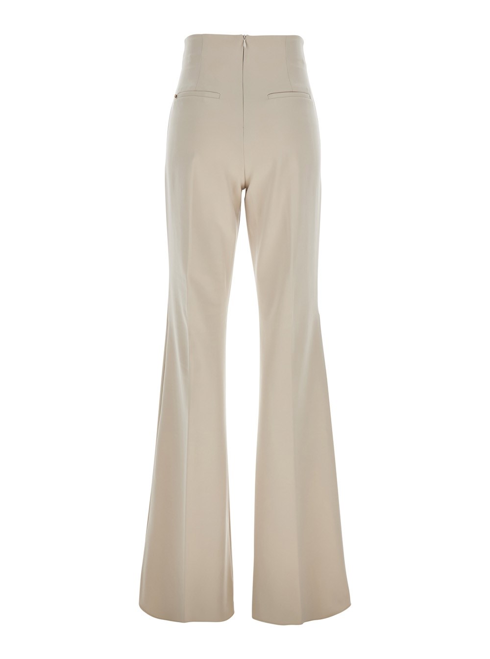 Sportmax Pamtalone 'Lea' Svasato in Tessuto Tecnico Stretch Beige Donna, view 2