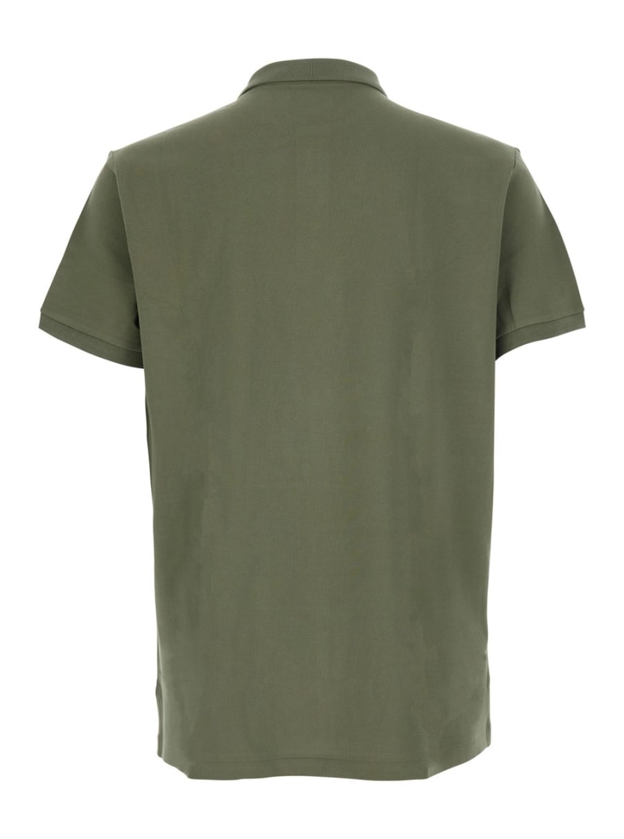 Polo Ralph Lauren Polo 'Custom Fit' con colletto classico e ricamo Cavallino sul fronte in cotone verde uomo, view 2