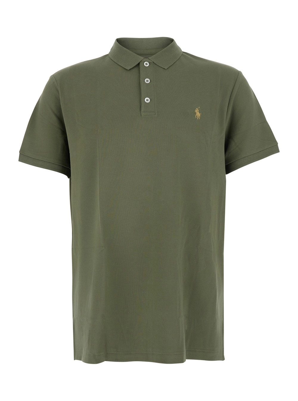 Polo Ralph Lauren Polo 'Custom Fit' con colletto classico e ricamo Cavallino sul fronte in cotone verde uomo
