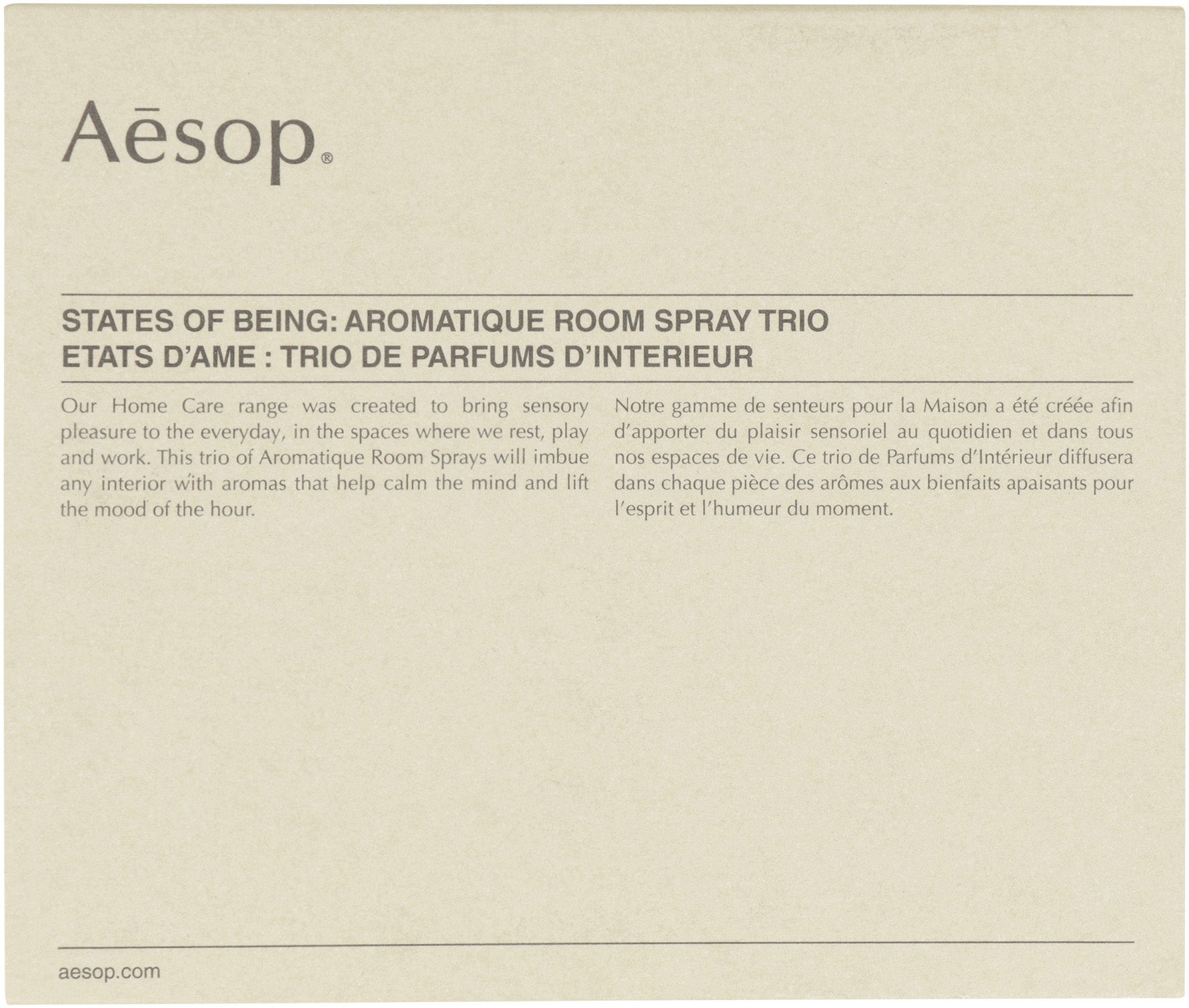 Aesop Set Aromatique Room Spray Trio