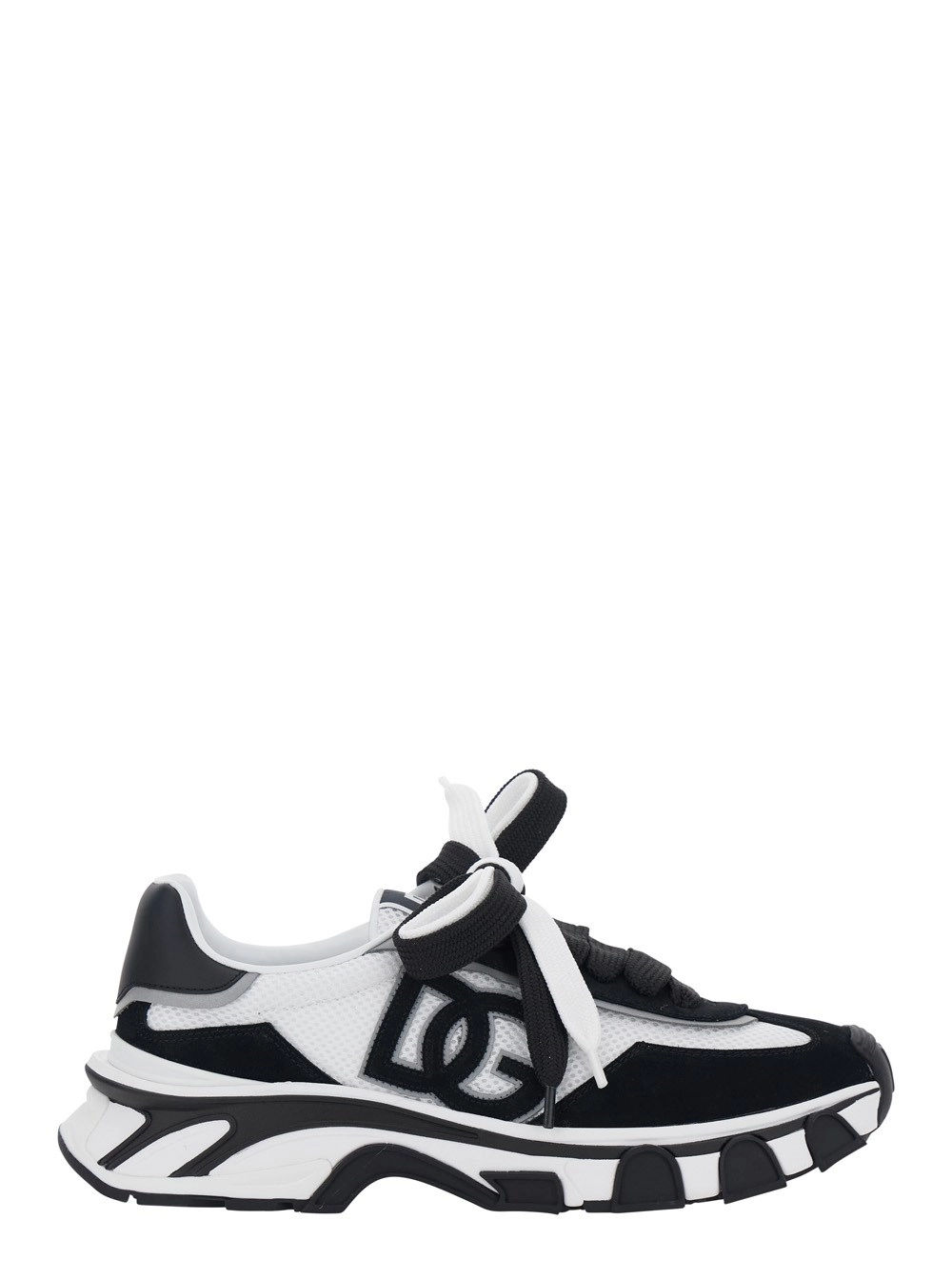 Dolce & Gabbana Sneakers 'DG COUTRYROAD' con dettagli a contrasto. Suola in gomma. In pelle nere. Uomo.