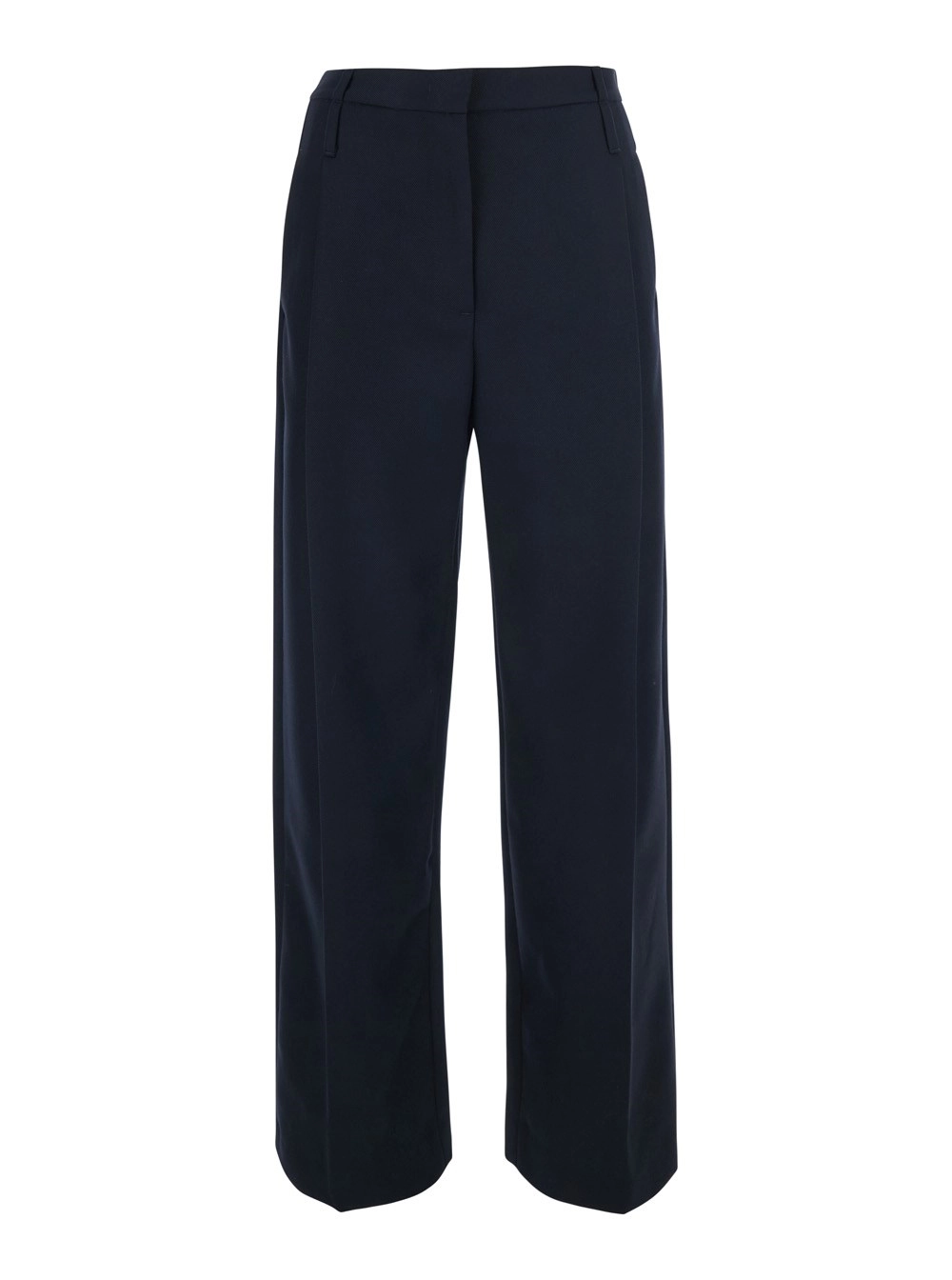 Tela Pantaloni 'Zillo' con chiusura nascosta sul fronte in tessuto blu donna