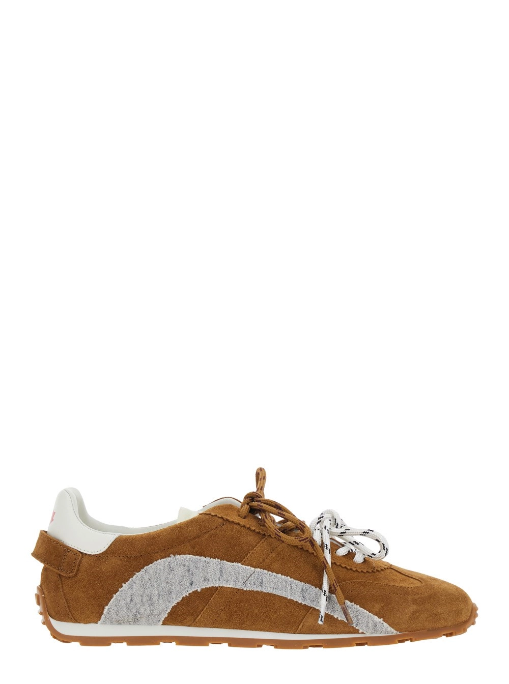 Dsquared2 Sneaker 'DC-642' Low Top con Patch Logo sulla Linguetta e sul Retro in Pelle Scamosciata Marroni Uomo