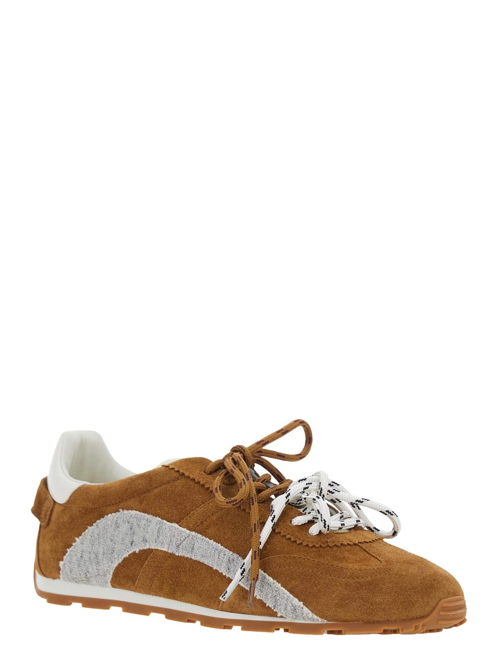 Dsquared2 Sneaker 'DC-642' Low Top con Patch Logo sulla Linguetta e sul Retro in Pelle Scamosciata Marroni Uomo, view 2