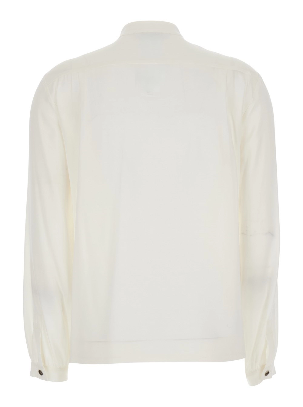 Max Mara Camicia con colletto con foulard e maniche lunghe in seta bianca per donna, view 2