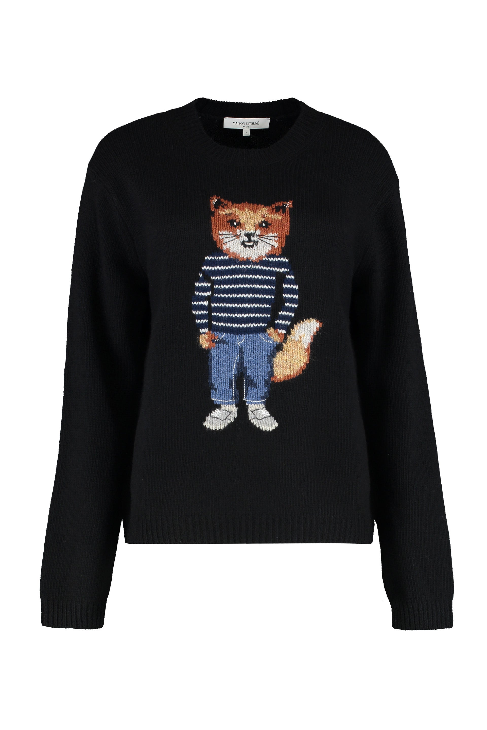 Maison Kitsuné Maglione girocollo in lana merino