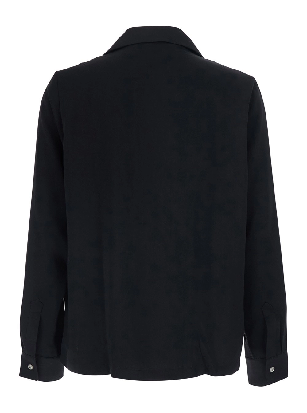 Amiri Camicia con colletto a revers con ricamo logo lettering in tessuto tecnico nera uomo, view 2