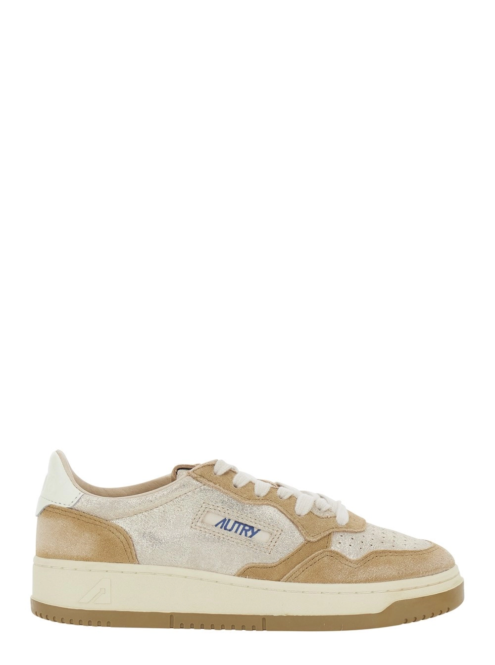 Autry Sneaker Low Top 'Medalist' con Dettaglio Logo in Pelle e Suede Bianca Donna
