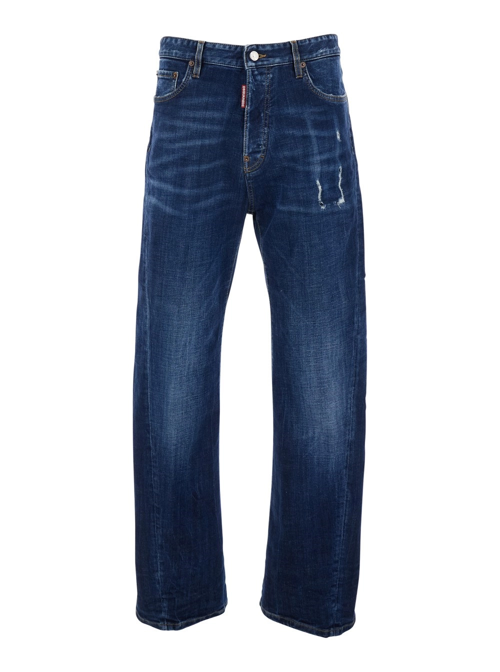 Dsquared2 Jeans a cinque tasche con effetto slavato in denim blu uomo