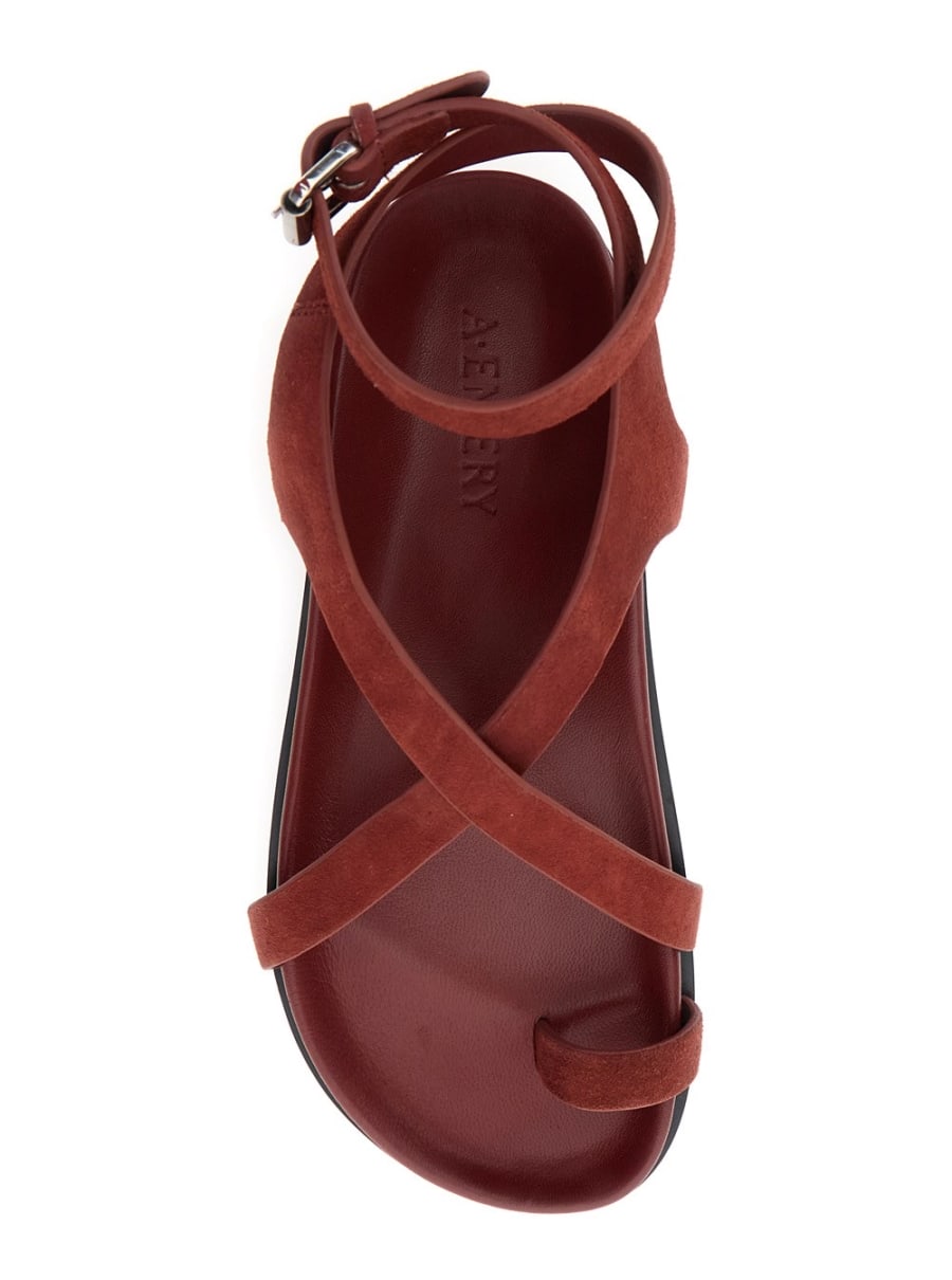 A.emery Sandali 'Jalen Slim' con Cinturini Intrecciati e Chiusura con Fibbia in Suede Bordeaux Donna, view 4