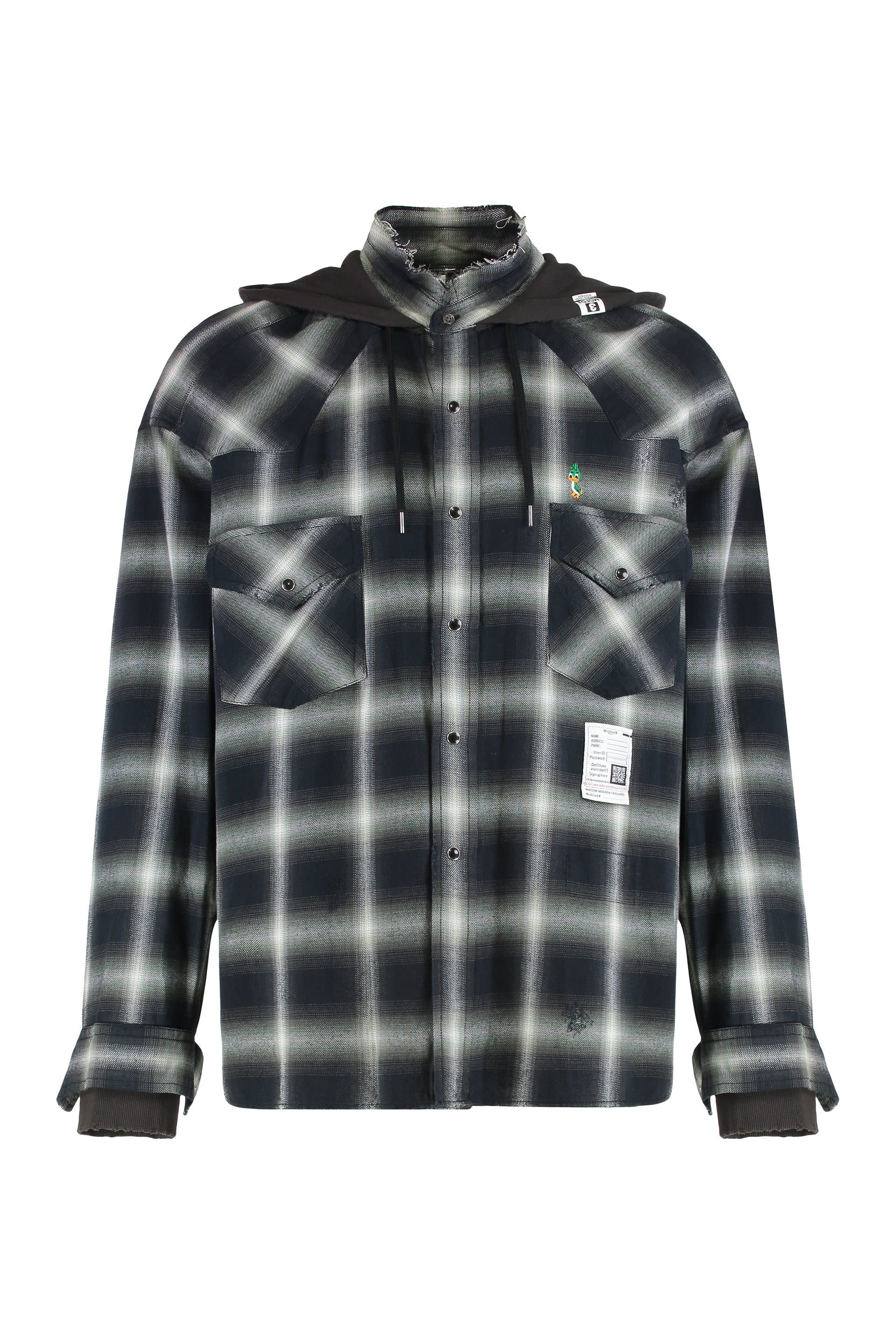Maison Mihara Yasuhiro Camicia a quadri con cappuccio