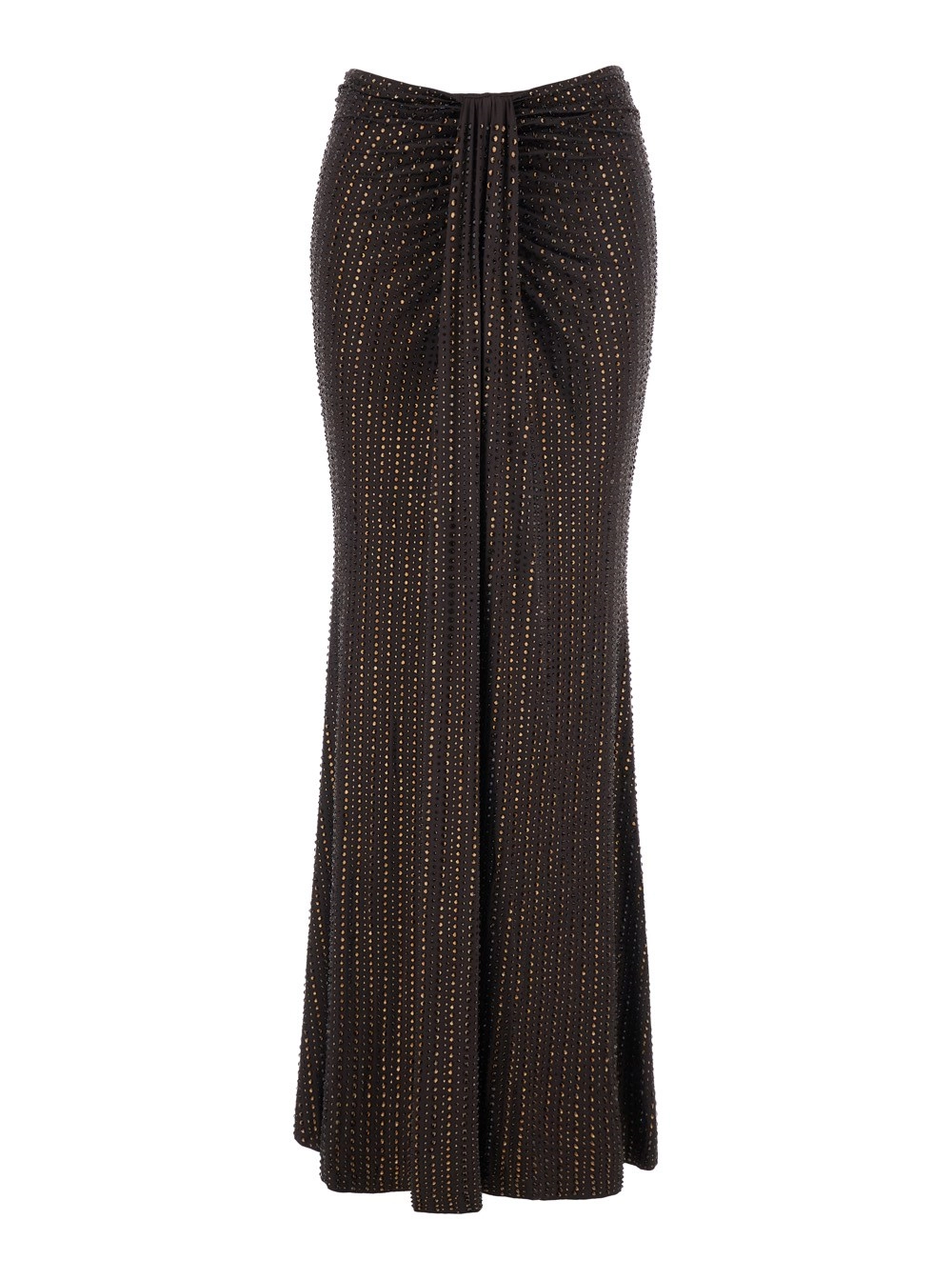 Venuja Gonna con nodo sul fronte e paillettes all-over in tessuto tecnico marrone donna