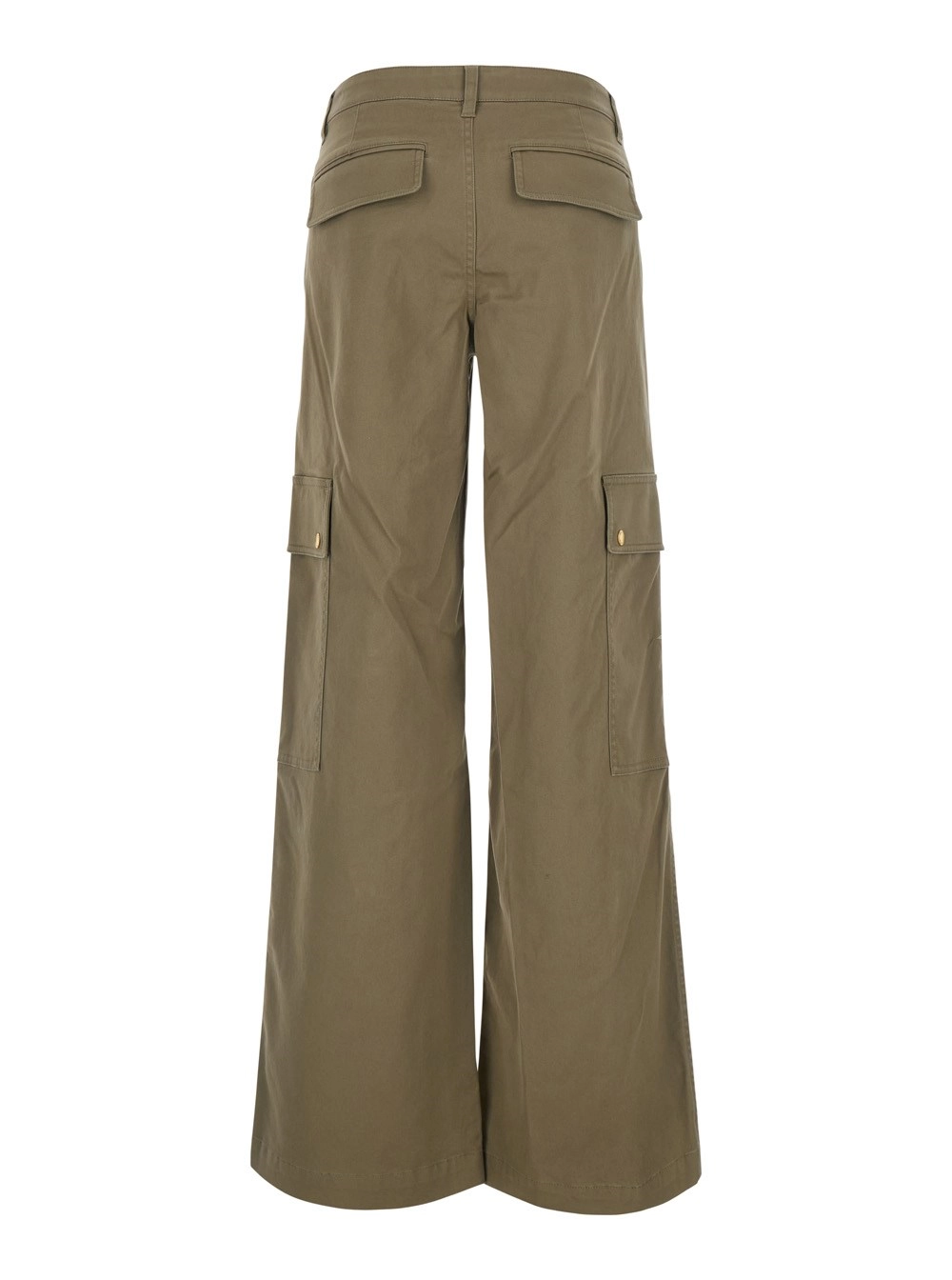 Michael michael kors Pantaloni Cargo con placca logo pendente sul fronte in Cotone verdi Donna, view 2