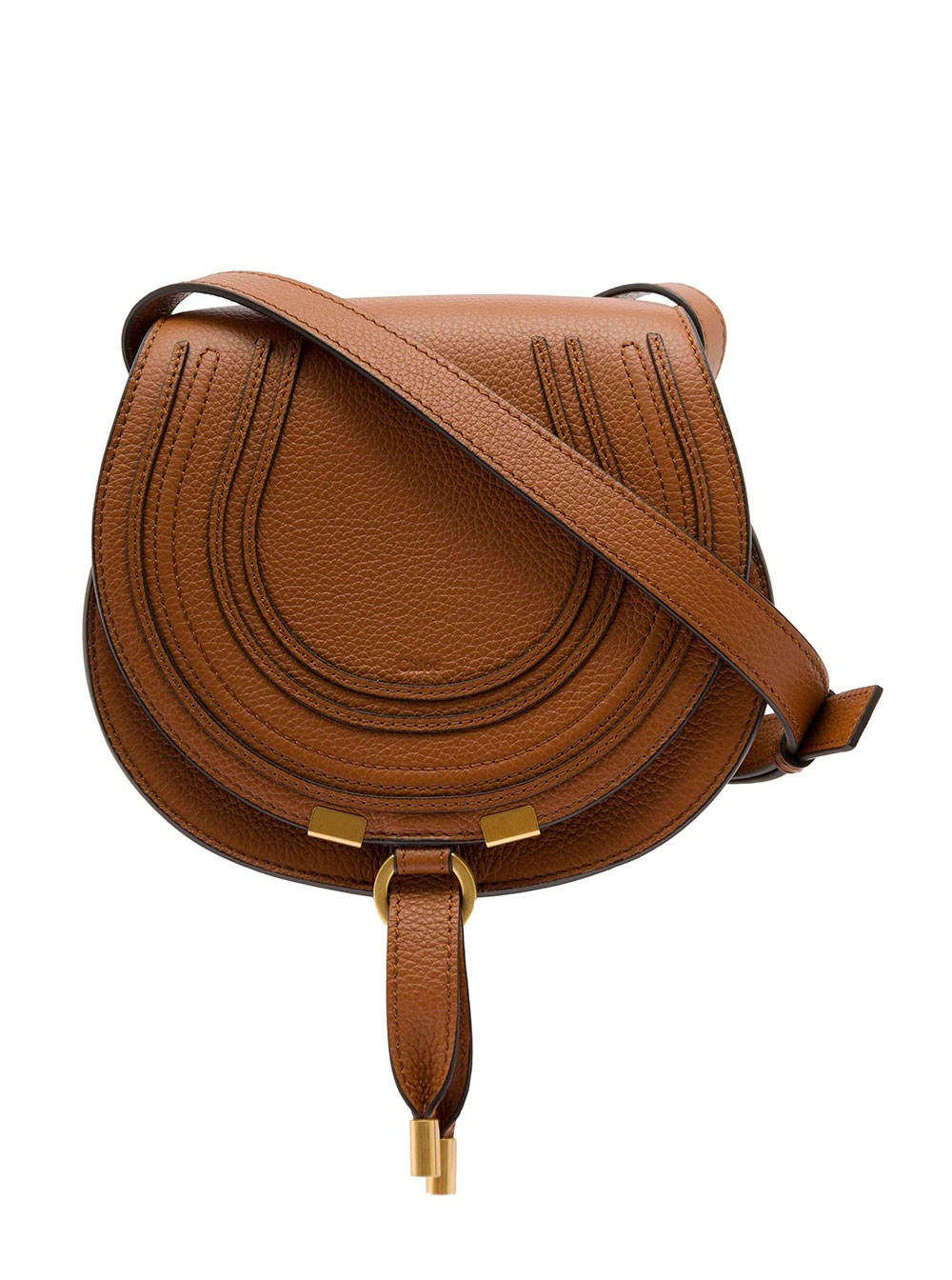 Chloé Borsa a Bisaccia 'Marcie' in Pelle Marrone Donna Chloé