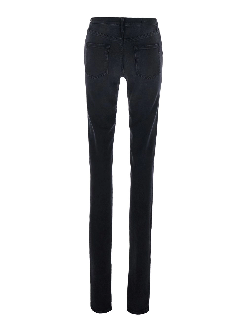 Gucci Jeans con vita media e orli con spacchi in denim neri donna, view 2
