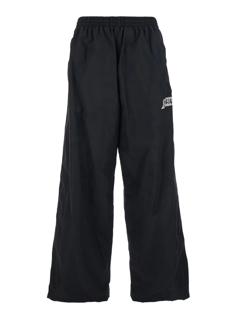 Balenciaga Pantaloni con vita elasticizzata e logo sul fronte in misto cotone neri uomo