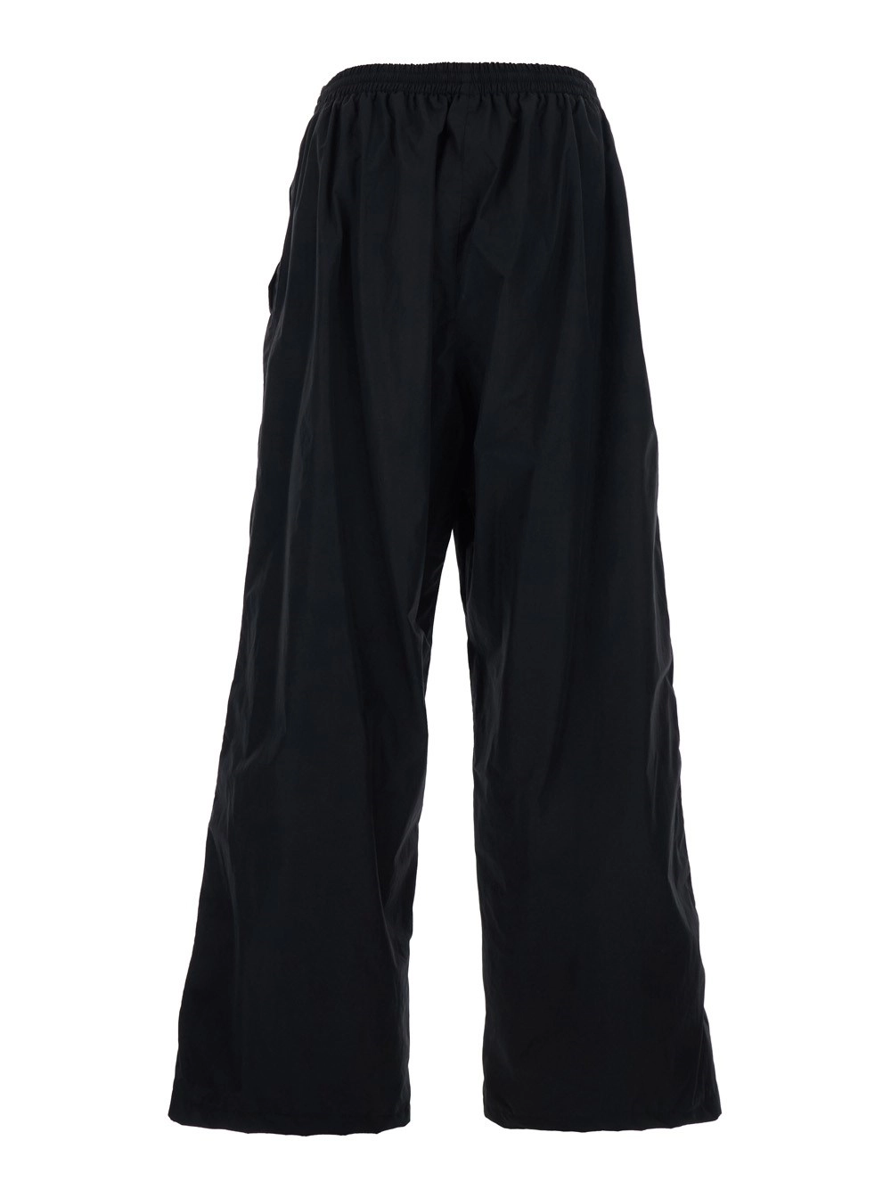 Balenciaga Pantaloni con vita elasticizzata e logo sul fronte in misto cotone neri uomo, view 2