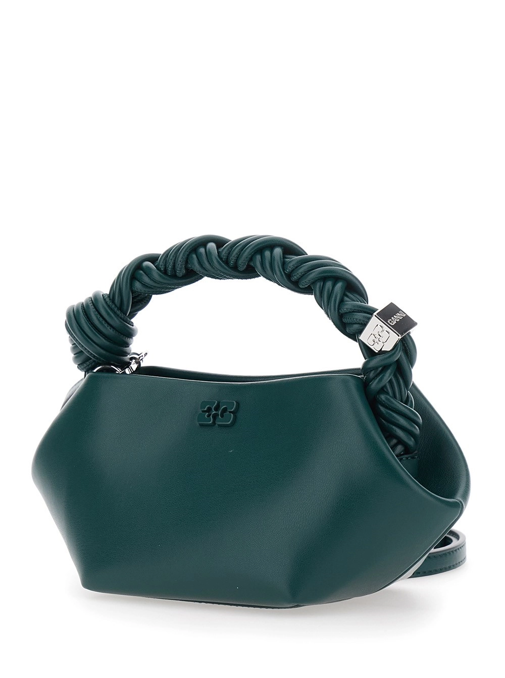 Ganni Borsa a Mano con Chiusura Magnetica e Dettagli in Pelle Verde Donna, view 2