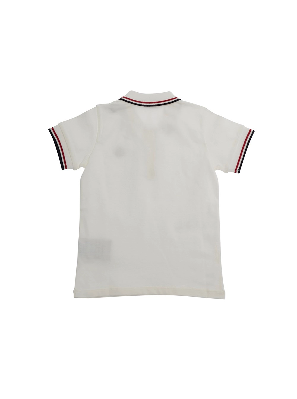 Moncler kids Polo con Patch Logo Applicato sulla Manica in Cotone Bianca Baby, view 2