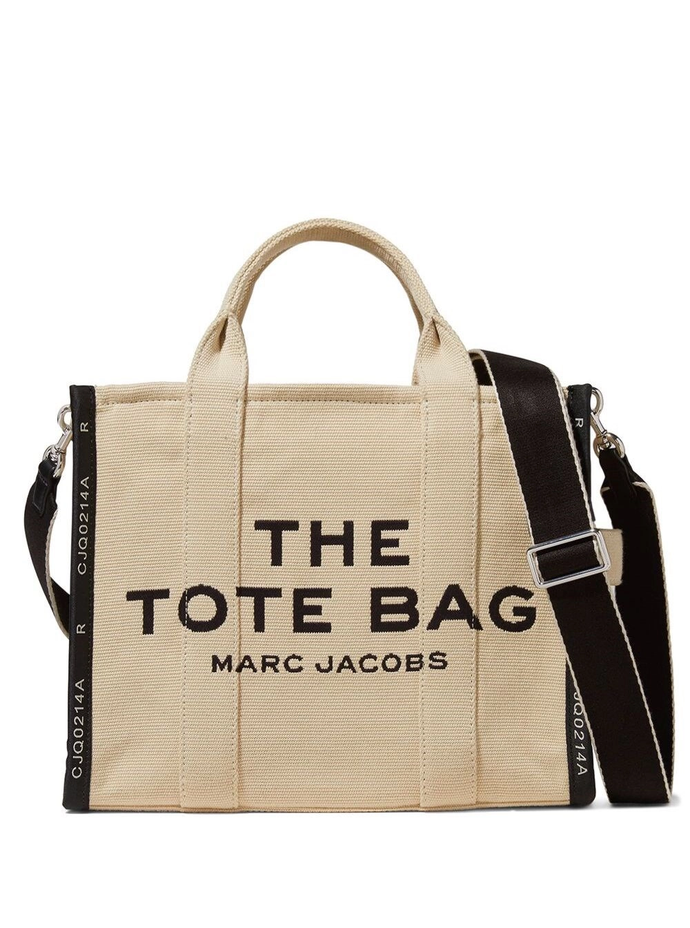 Marc Jacobs Borsa a Mano 'Small Tote' con Logo Ricamato a Contrasto  in Cotone e Polyestere Beige Donna Marc Jacobs