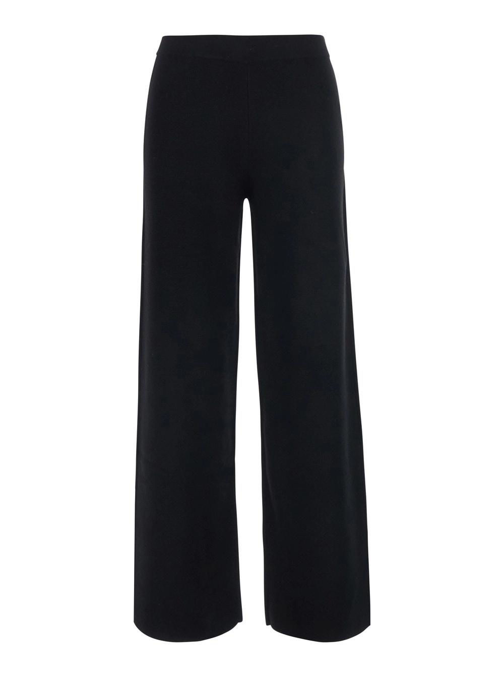 P.A.R.O.S.H. Pantaloni con design elasticizzato in lana e cashmere neri donna