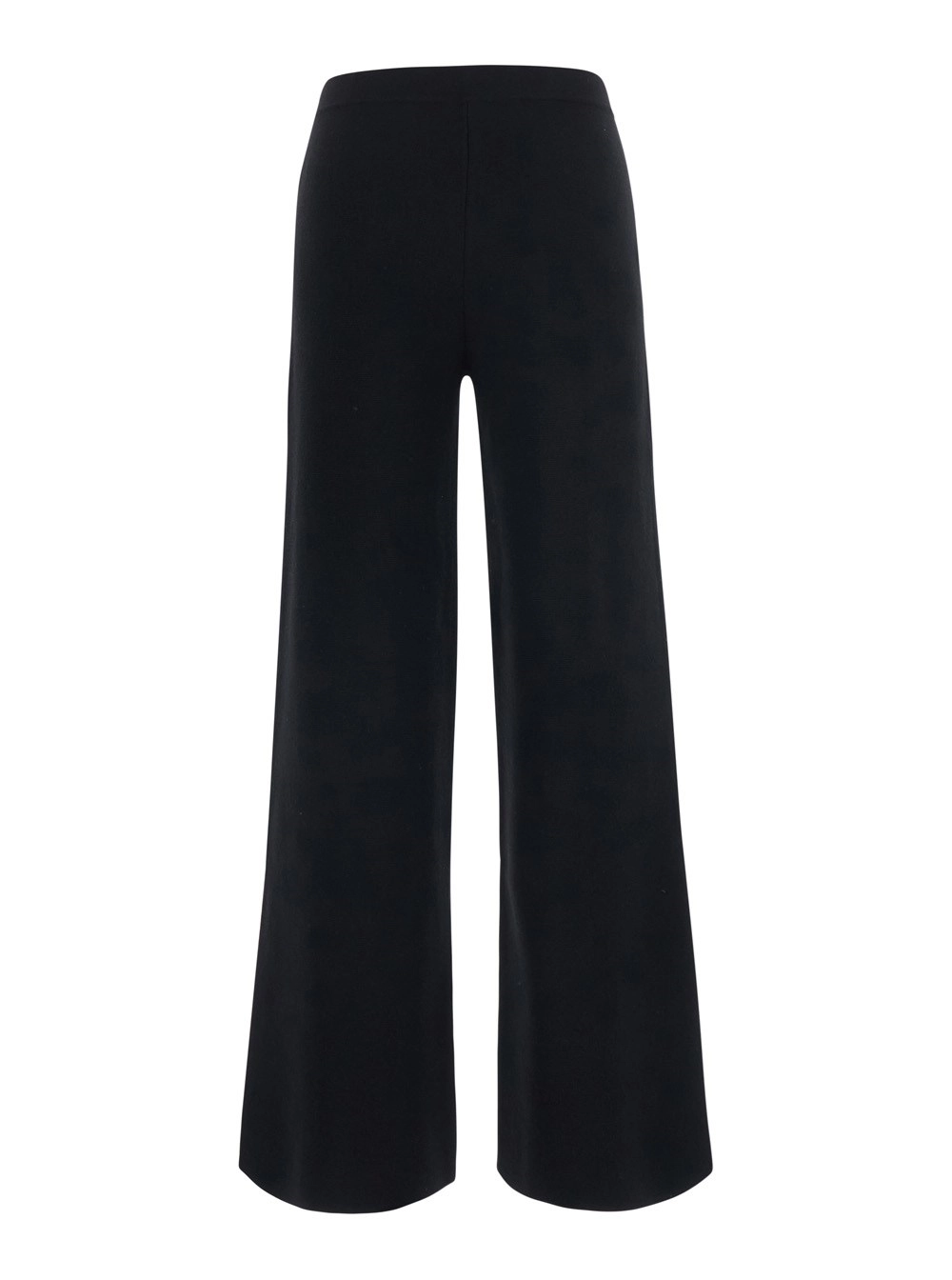P.A.R.O.S.H. Pantaloni con design elasticizzato in lana e cashmere neri donna, view 2