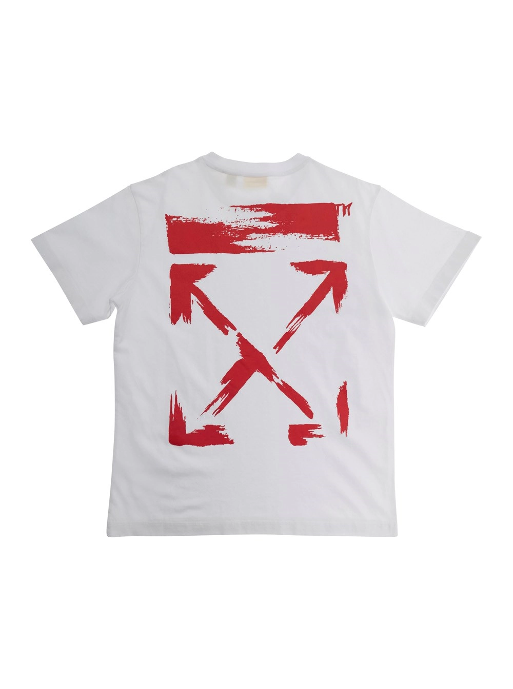 Off-White Kids T-Shirt con Stampa sul Fronte e sul Retro in Cotone Bianca e rossa bambino, view 2
