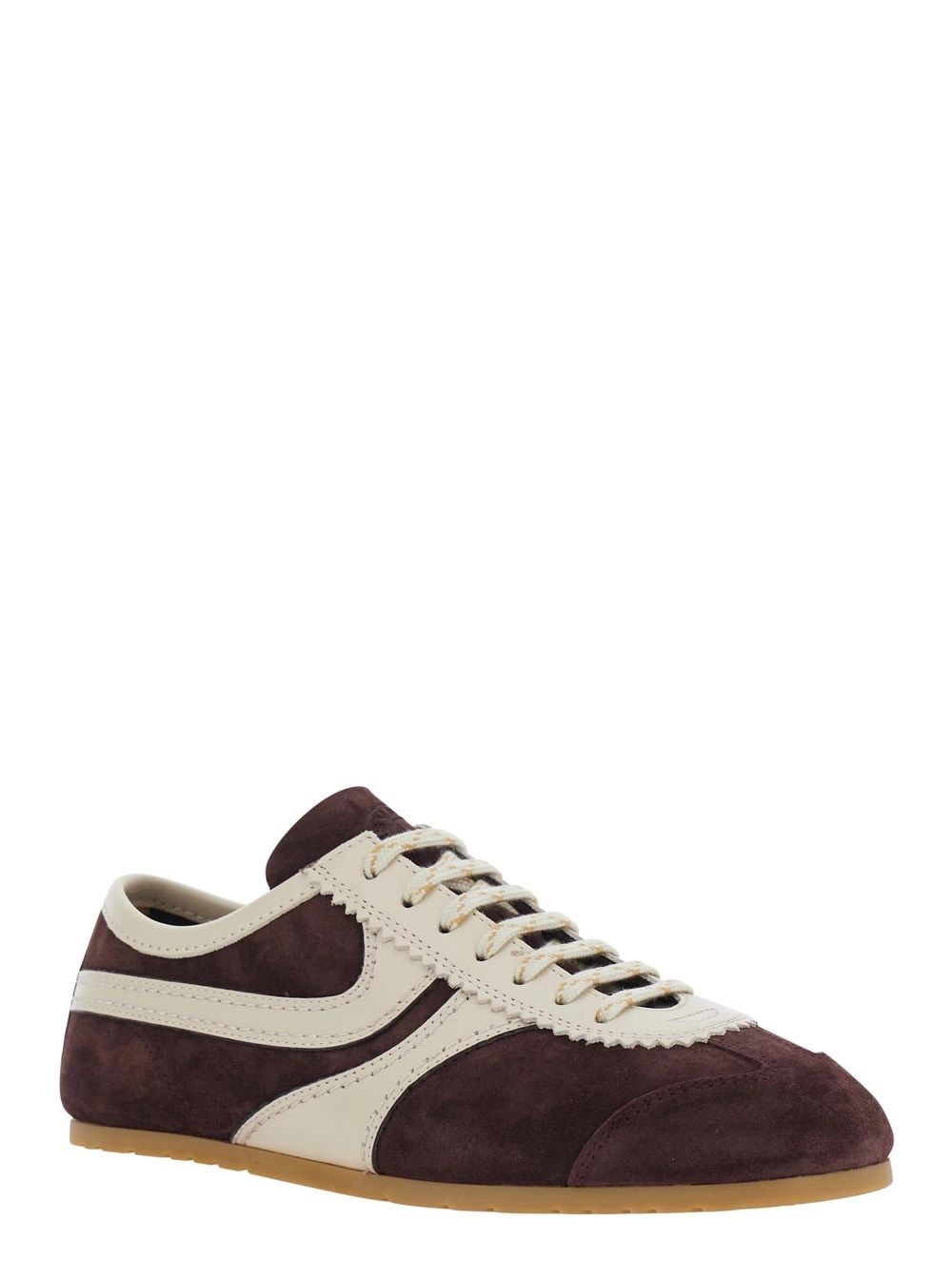 Dries Van Noten Sneakers 'Dustin' con design a inserti e cuciture a contrasto in pelle scamosciata viola donna, view 2
