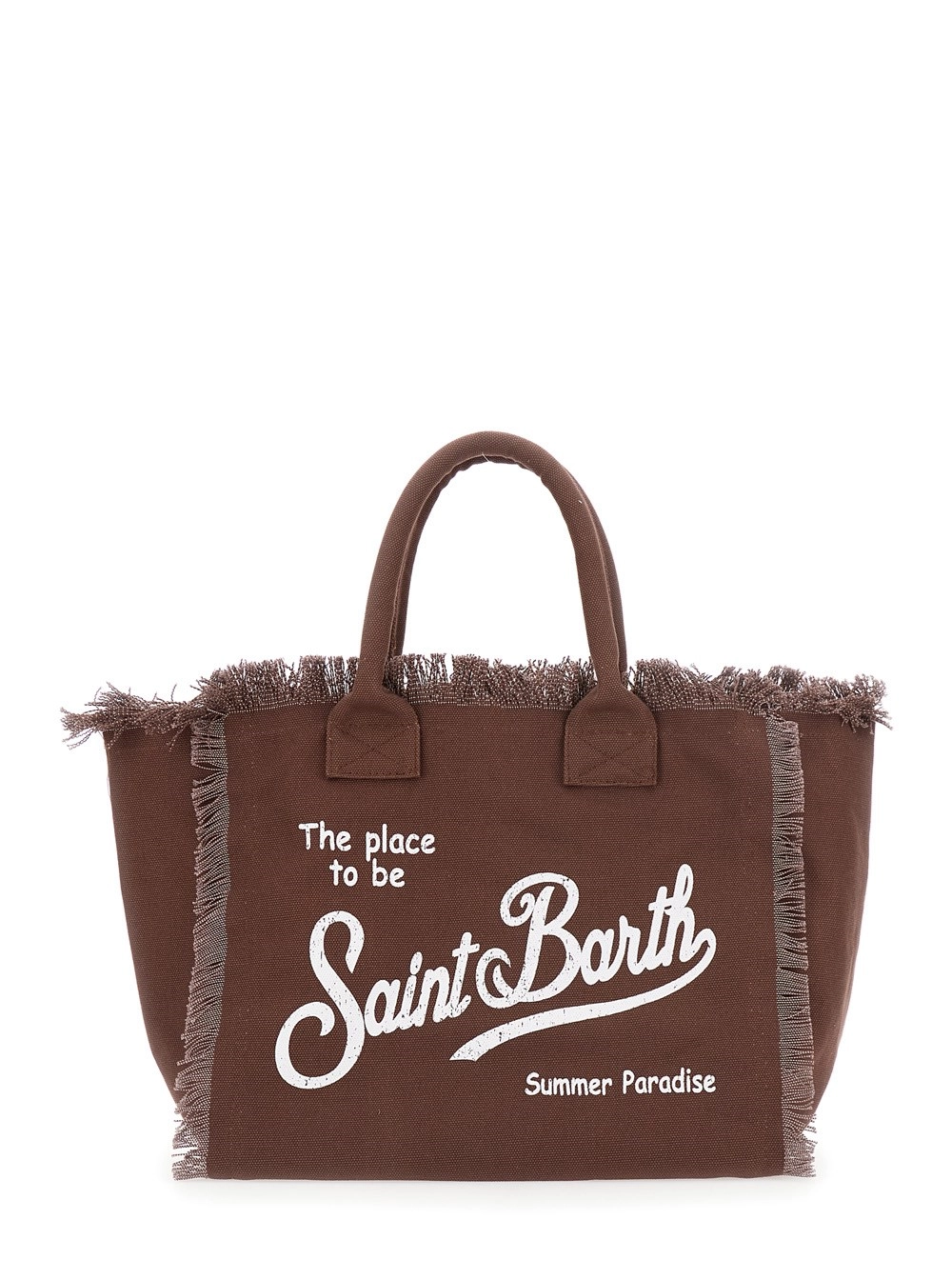 Mc2 saint barth Borsa a Mano 'Vanity' con logo sul fronte e retro in Cotone Marrone Donna
