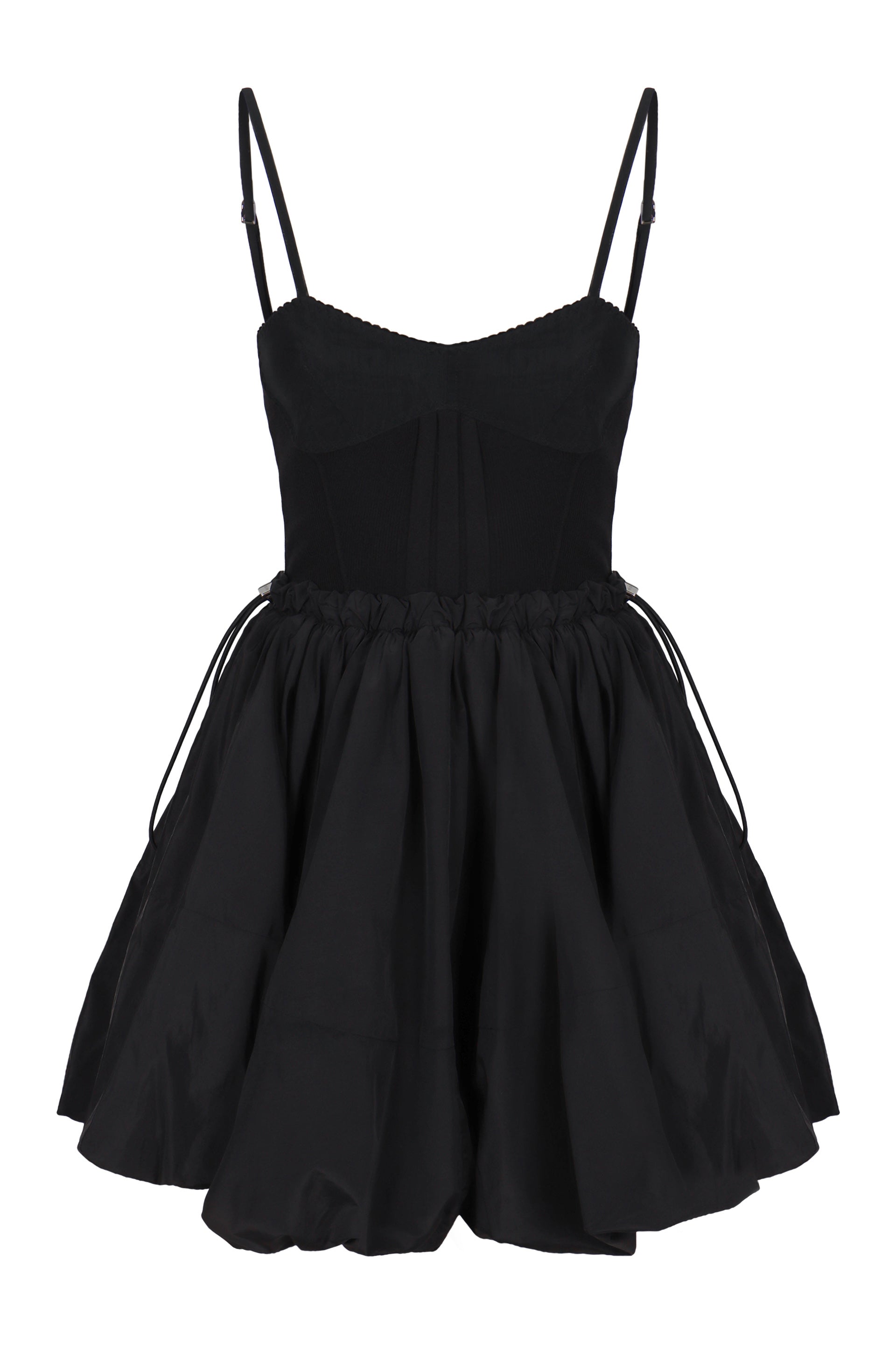 The Attico Mini abito in taffetà nero