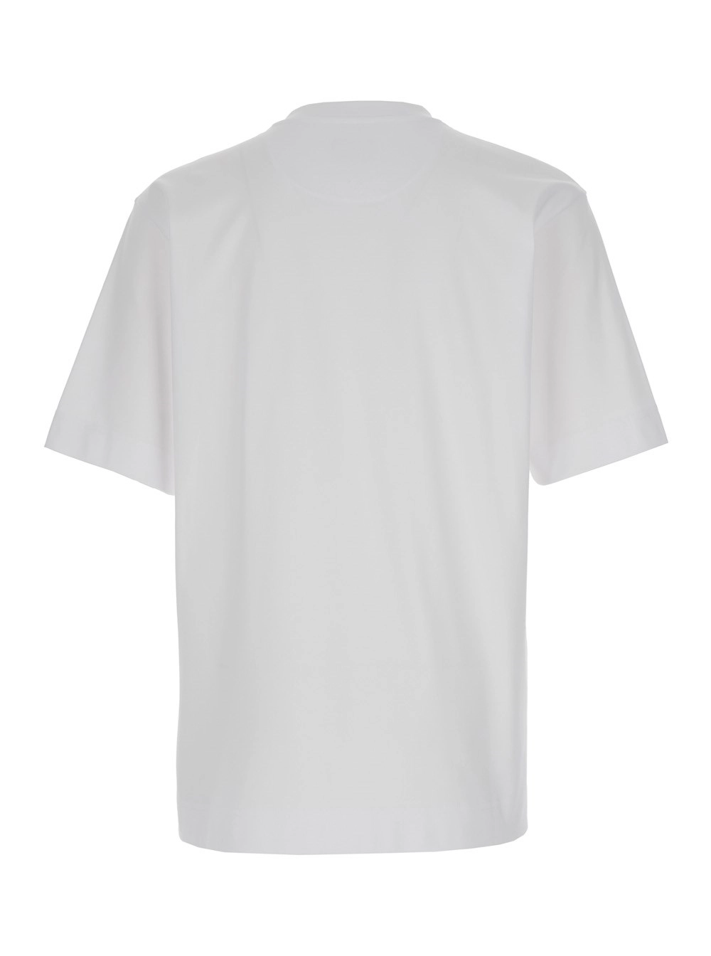 Fendi T-Shirt Bianco con Stampa Logo sul Fronte in Cotone Uomo, view 2