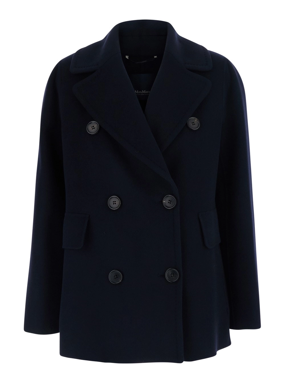 'S Max Mara Cappotto CAMILLA con collo a rever e maniche lunghe in Tessuto Tecnico Blu Donna