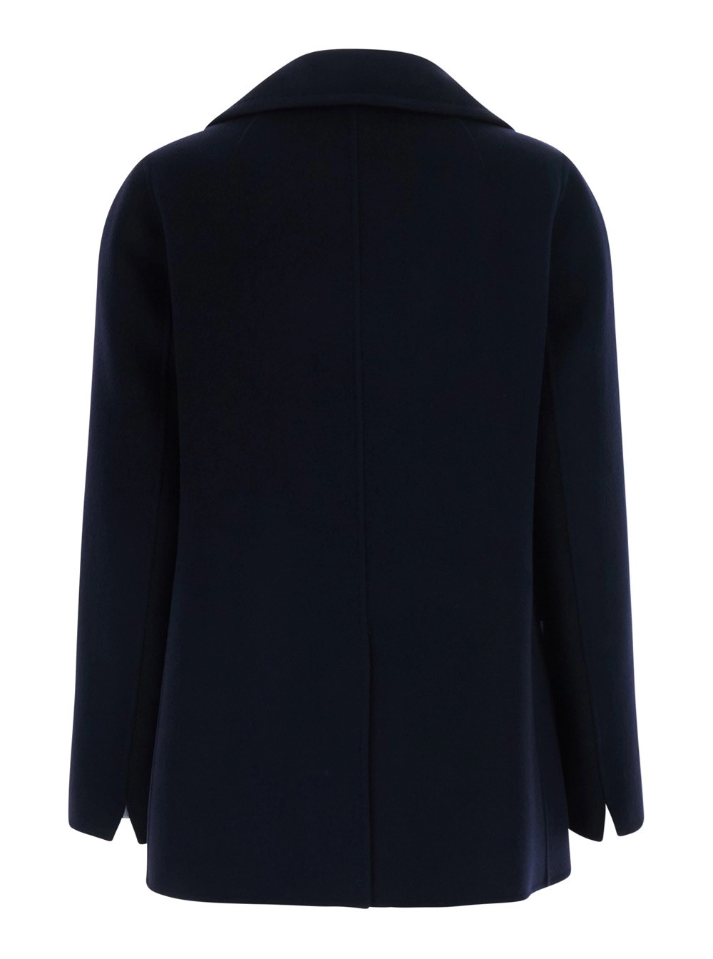 'S Max Mara Cappotto CAMILLA con collo a rever e maniche lunghe in Tessuto Tecnico Blu Donna, view 2