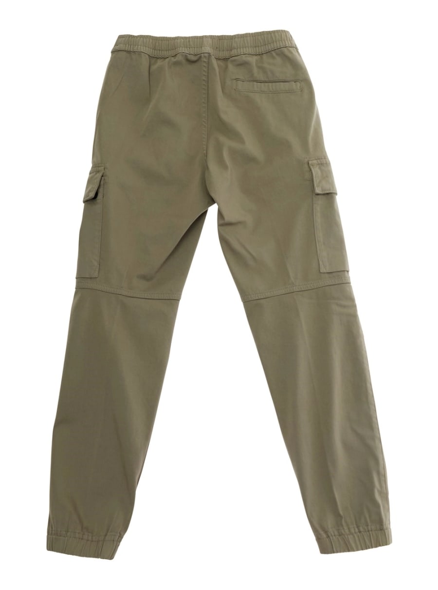 Stone island kids Pantaloni con due tasche cargo sul fronte e patch logo sul fronte in tessuto tecnico beige bambino, view 2