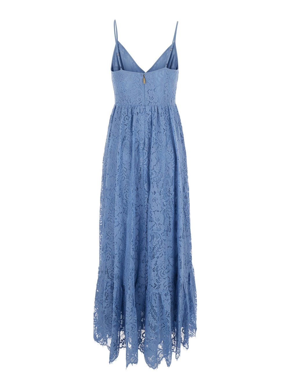 Michael michael kors Abito lungo con scollo a V e design in pizzo in misto cotone azzurro donna, view 2