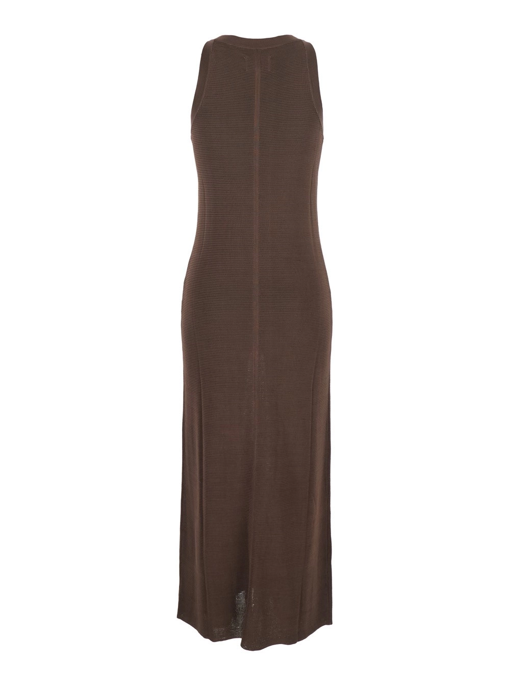 Loulou de saison Abito Lungo 'Pablo' con Design a Tubino in Viscosa Marrone Donna, view 2