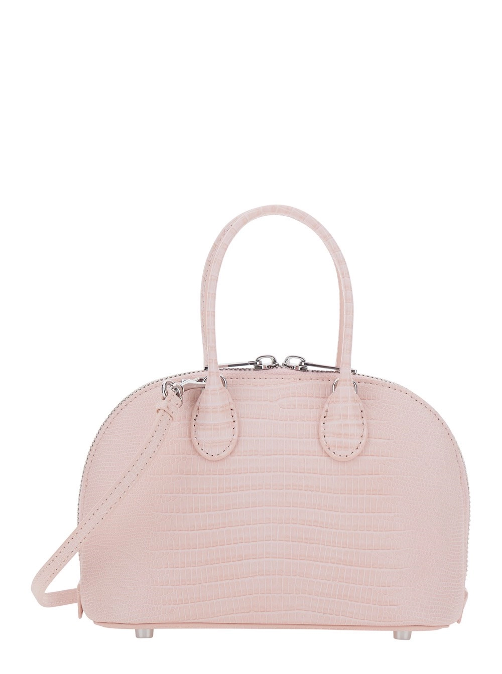 self-portrait Borsa Mini con Tracolla Regolabile e Removibile e Effetto Pelle di Lucertola in Pelle Rosa Donna
