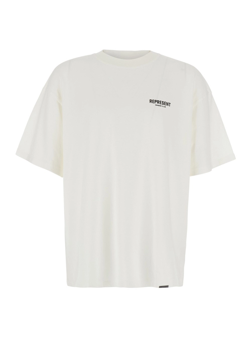Represent T-shirt girocollo con logo lettering su fronte e retro in cotone bianca uomo