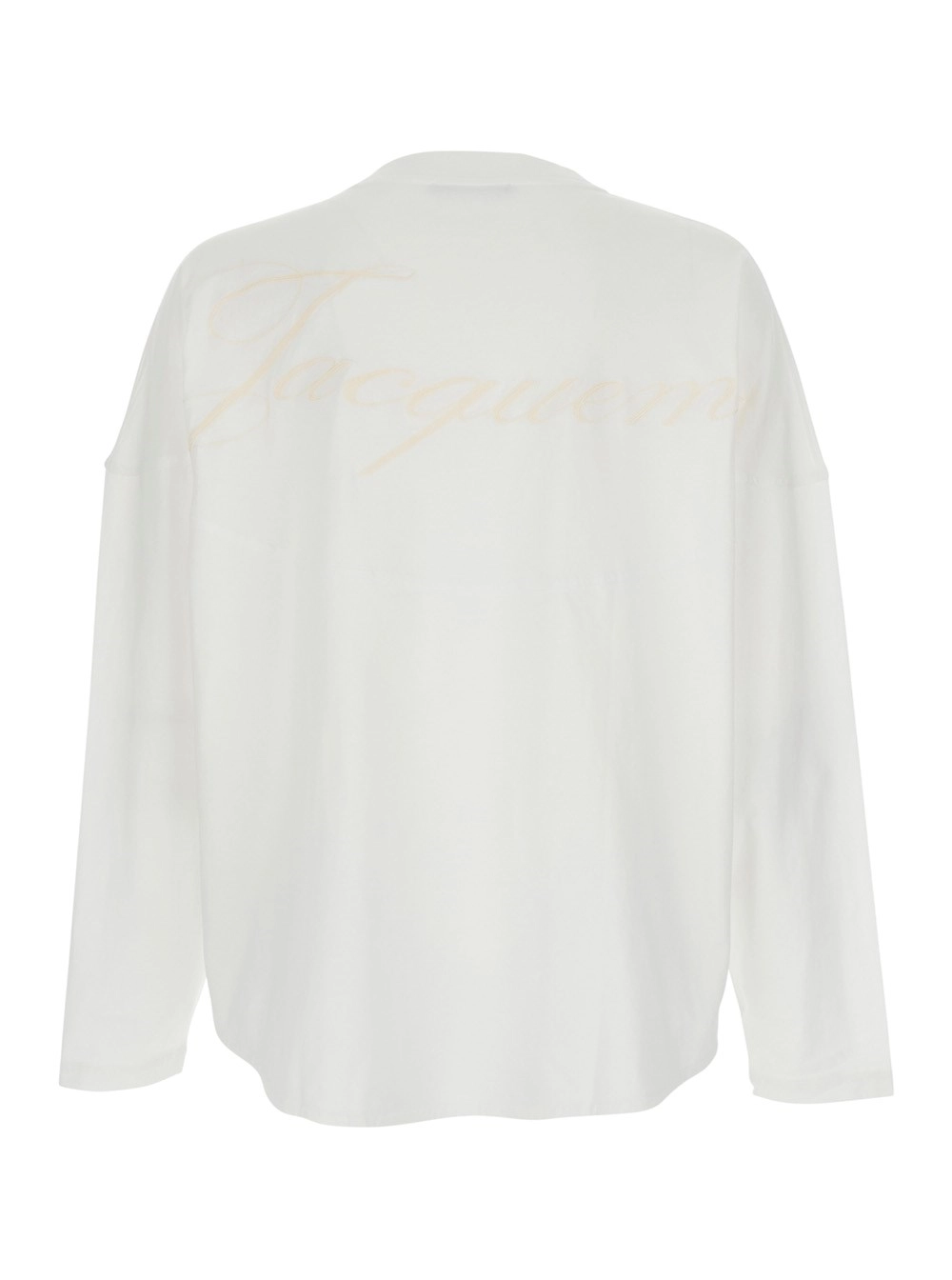 Jacquemus T-Shirt 'Le T-Shirt Atelier' Girocollo con Maniche Lunghe in Cotone Bianca Uomo, view 2