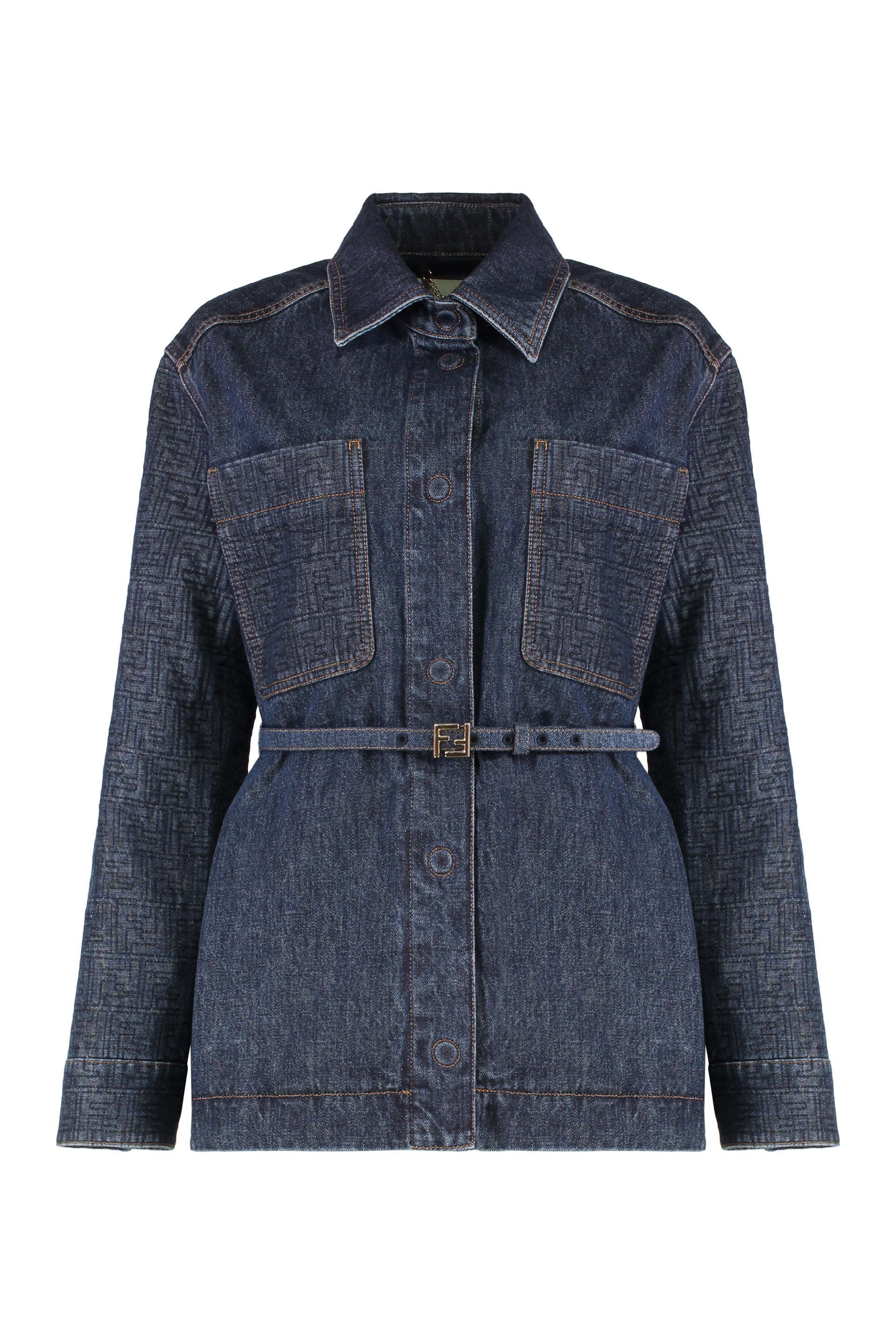 Fendi Giacca Go-To in denim blu