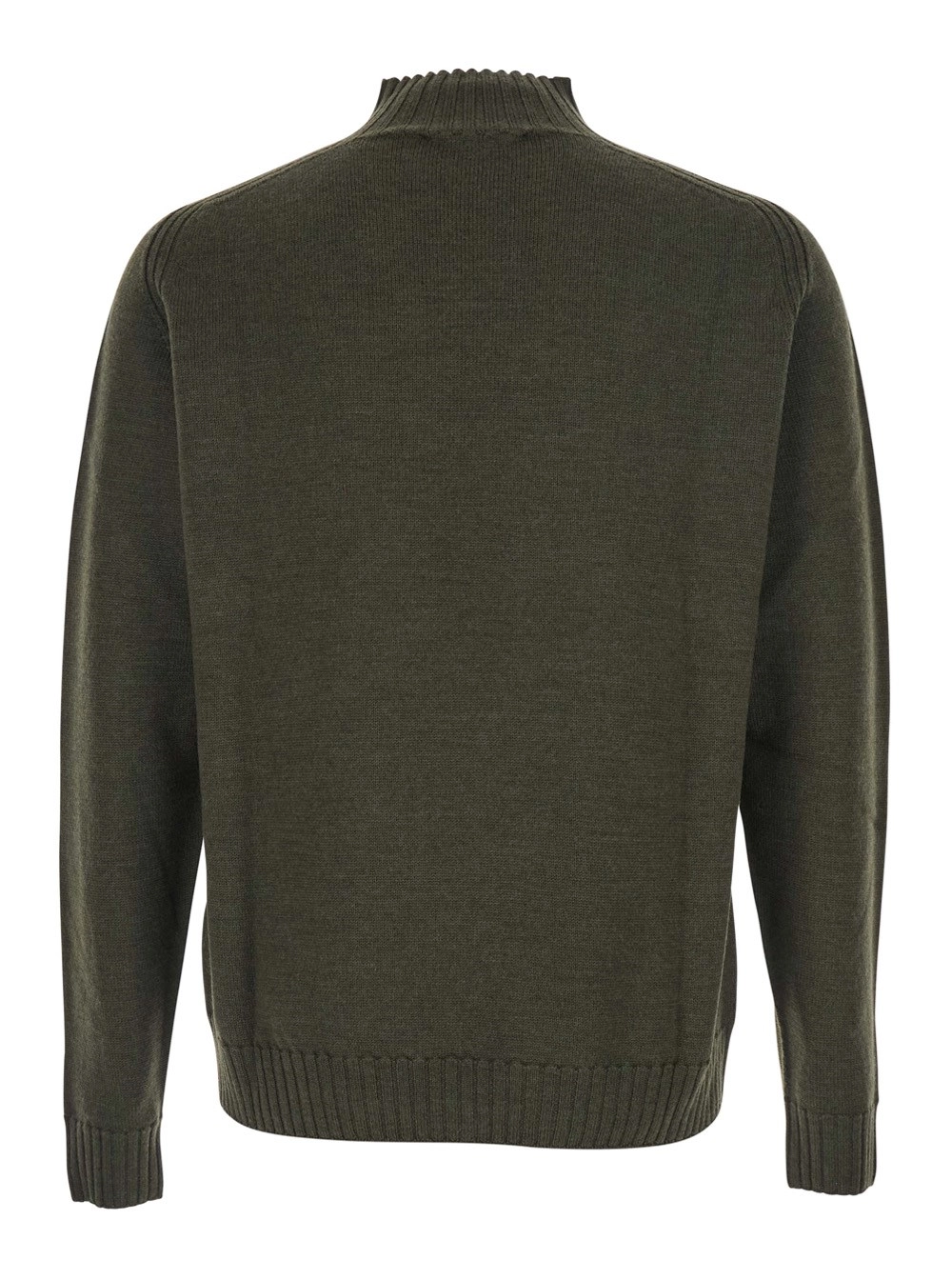 Vivienne Westwood Maglia Girocollo con Logo Orb Ricamato sul Fronte in Misto Lana Verde Uomo, view 2
