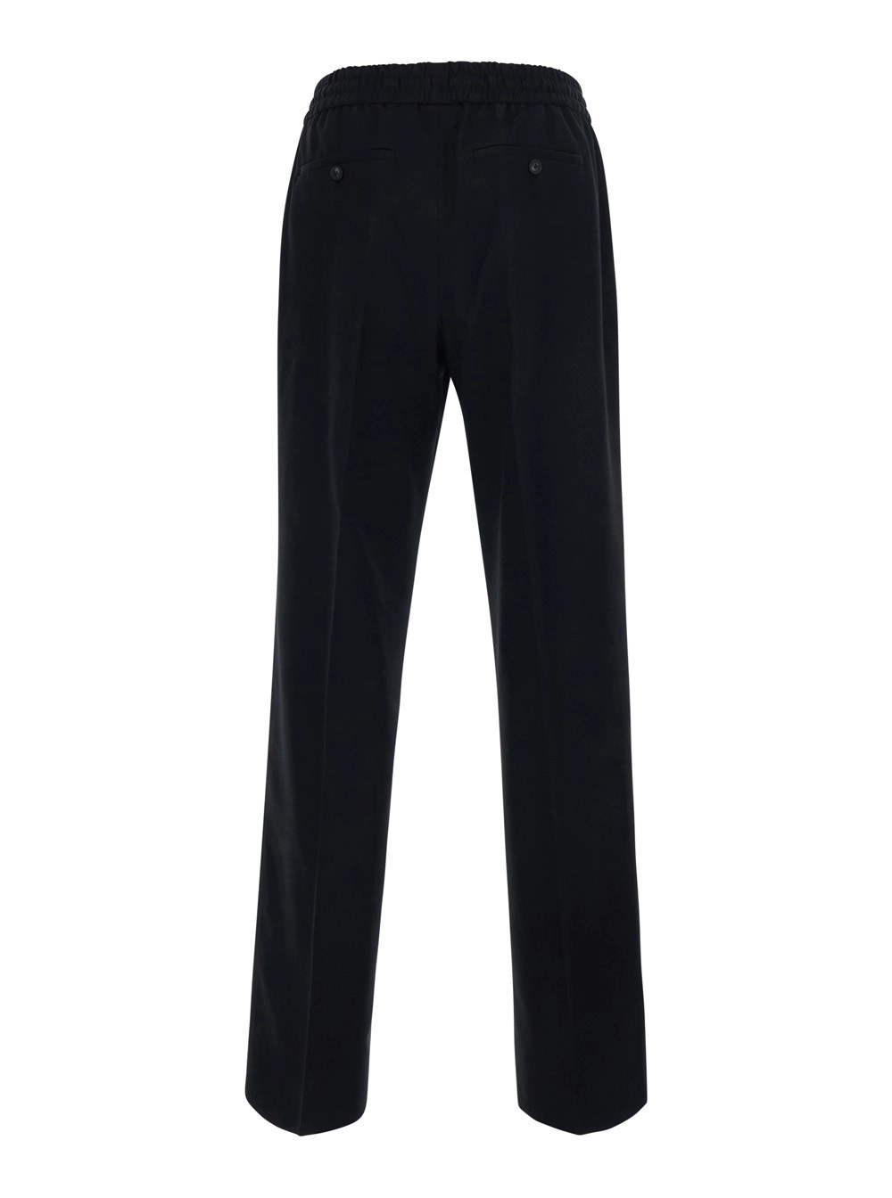 Drôle de monsieur Pantaloni con vita elastiiczzata con coulisse in misto lana neri uomo, view 2