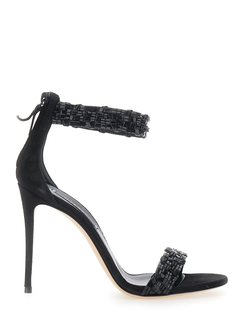 Casadei Sandali con tacco caratterizzati da un design elegante e in camoscio nero. Colore nero. Donna