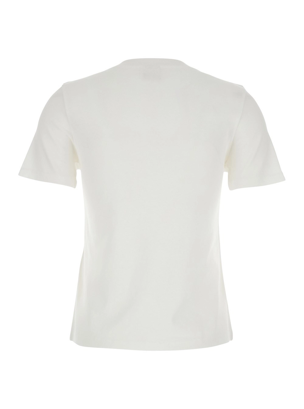 Chloé T-Shirt Girocollo con Logo Lettering sul Fronte in Cotone Bianca Donna, view 2