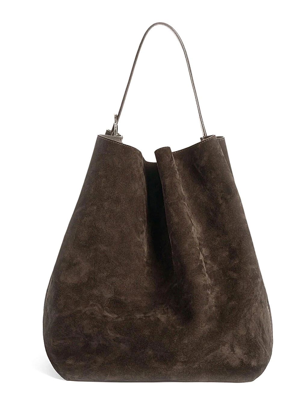 Toteme Borsa a Spalla 'Marrone' con Manico Regolabile in Pelle Scamosciata Donna