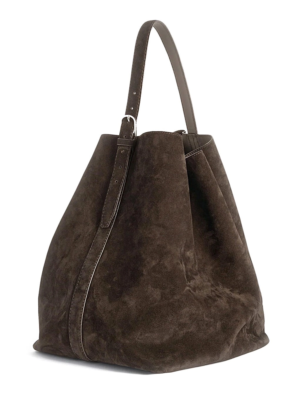 Toteme Borsa a Spalla 'Marrone' con Manico Regolabile in Pelle Scamosciata Donna, view 2